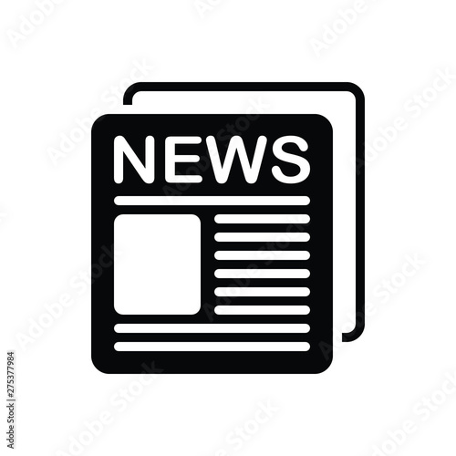 Black solid icon for news ad