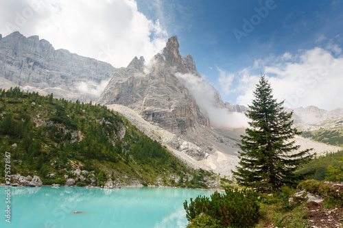 Sorapis lake in italian Alps