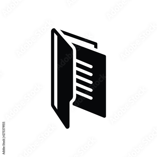 Black solid icon for files dossier