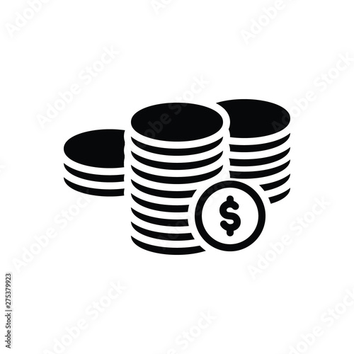 Black solid icon for amount 