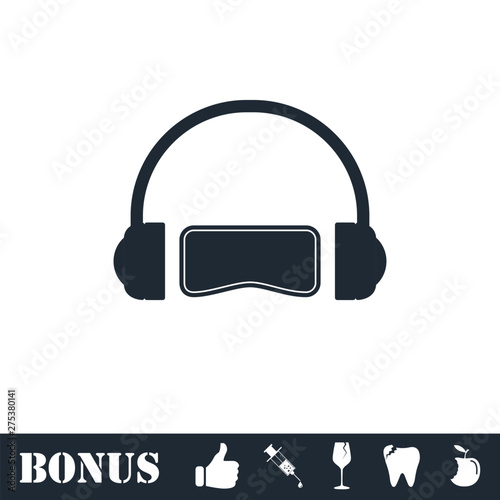 Virtual reality icon flat