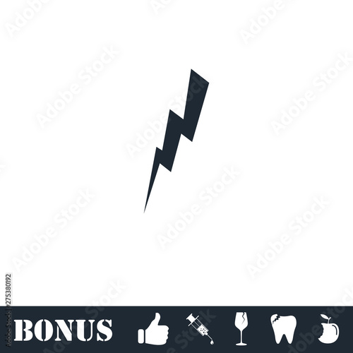 Thunder icon flat