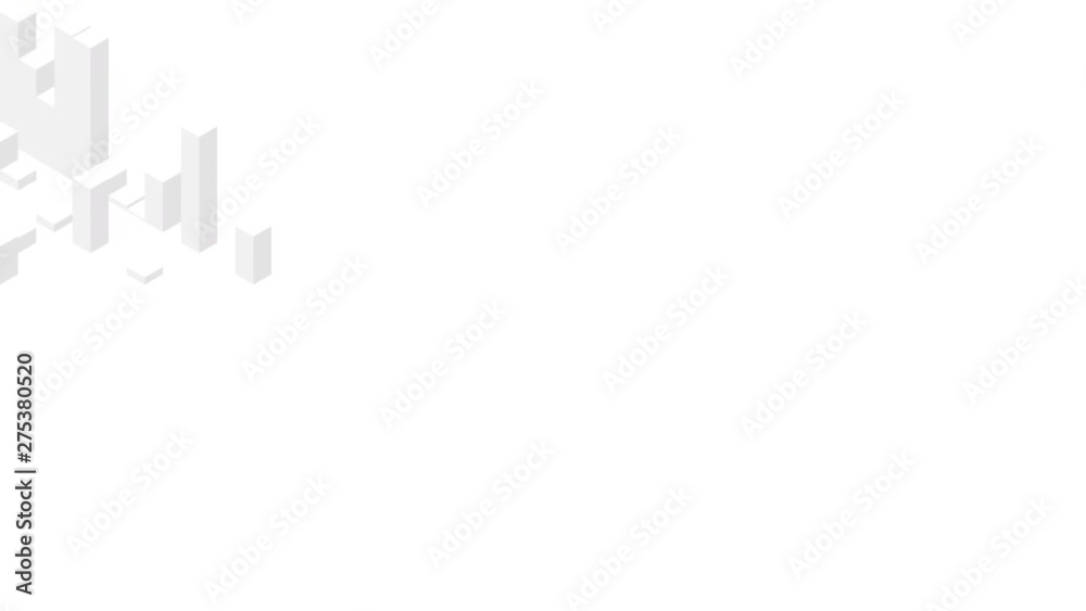 Cube box square bar 3D virtual isometric shuffle wave pattern, Blockchain technology concept design illustration grey color on white background animation 4K, with copy space Cube box square bar 3D virtual isometric shuffle wave pattern, Blockchain technology concept design illustration grey color on white background animation 4K, with copy space