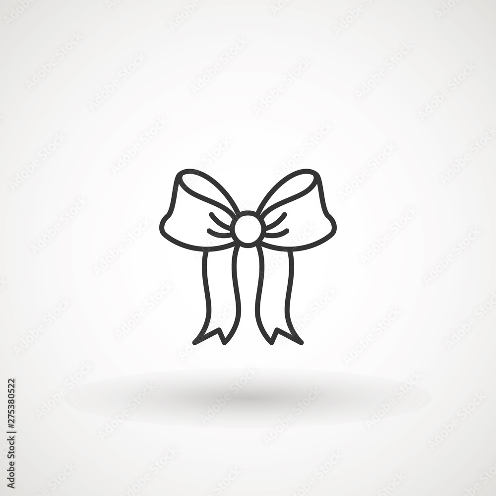 Ribbon Bow Vector Icon. Black gift bow silhouette. Template design for surprise, celebration event, presents, birthday, Christmas Ribbon Bow Vector Icon. Black gift bow silhouette. Template design for surprise, celebration event, presents, birthday, Christmas