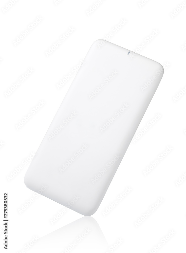 Power bank for charging mobile devices, Isolated on white background Power bank for charging mobile devices, Isolated on white background
