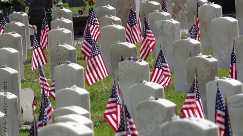 Static Shot of Military Headstones