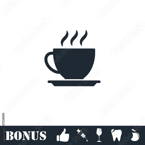 Cofee cup icon flat