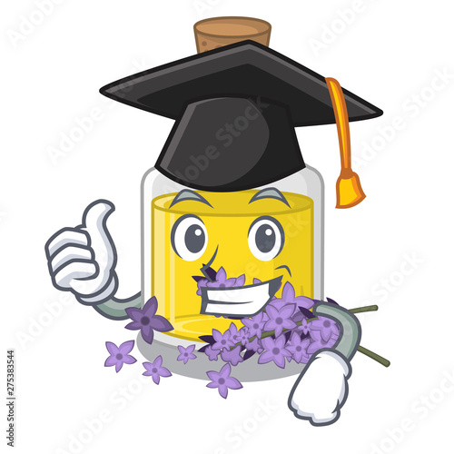 Graduation lavender oil isolated with the mascot photo