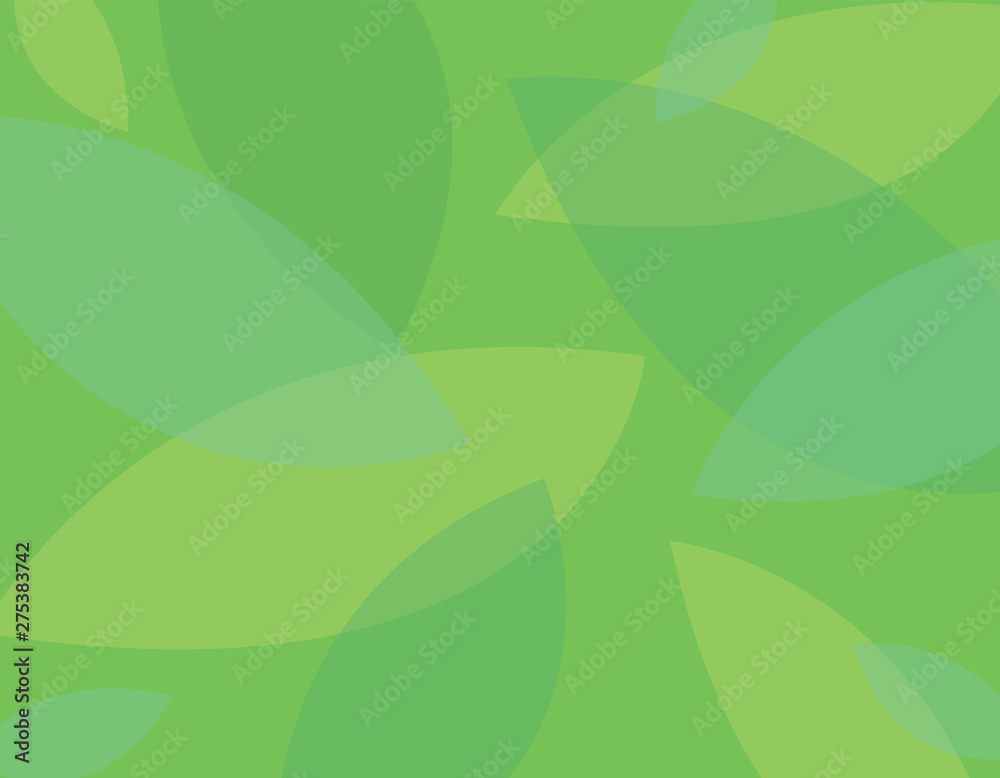 Green eco background with green leaves. Flat vector illustration.