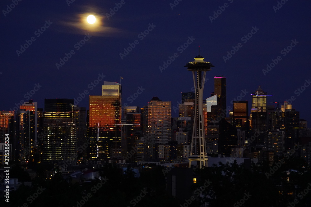 Seattle Moonrise