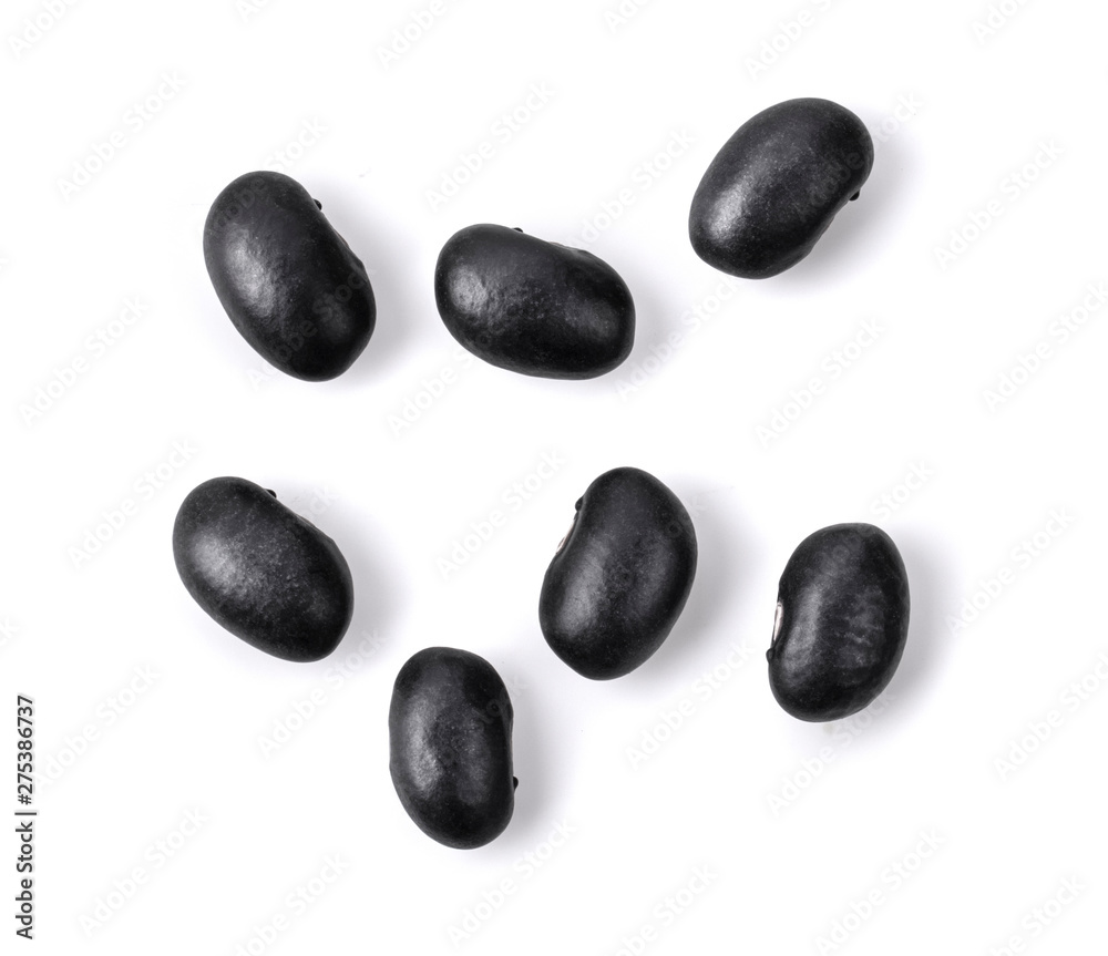 black bean on white background. black bean on white background.