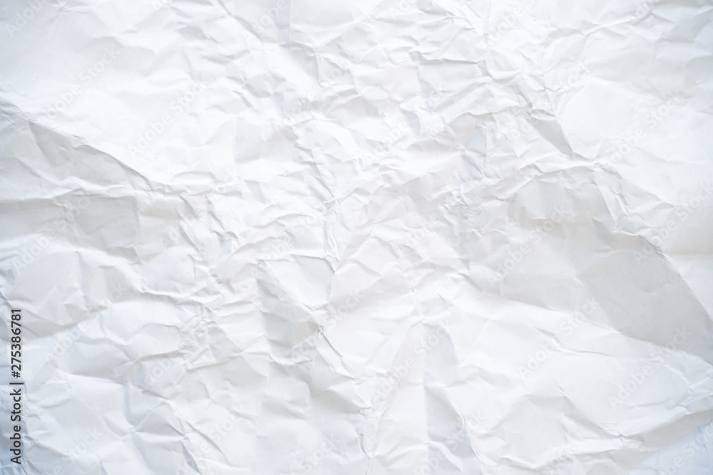 Obraz premium Crumpled white paper texture background.