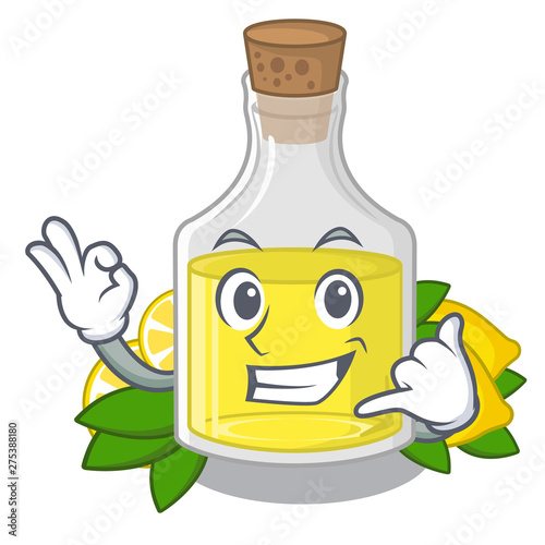 Call me lemon oil poured in cartoon glass