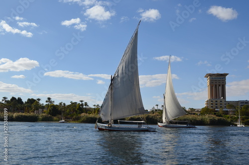 Sailboats on Nile River, Egypt