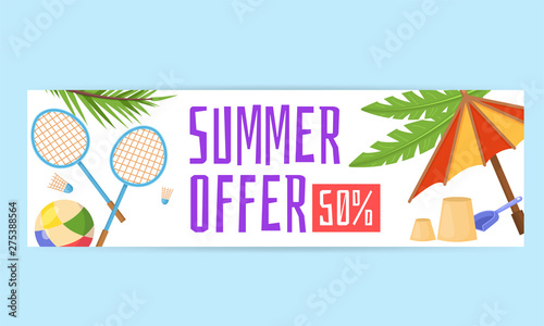 Discount modern summer promo web banner