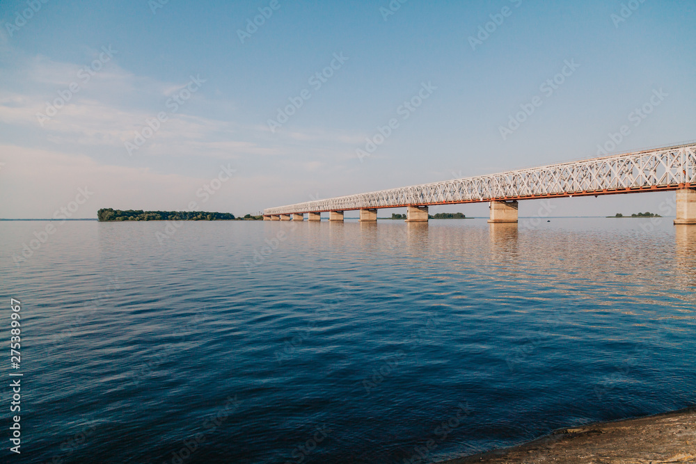 Beautiful bridge over wide river