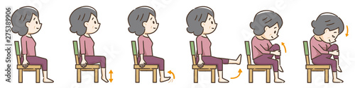 高齢者の椅子を使用した運動