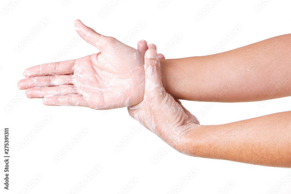 Cleaning Hands. Washing hands. ISOLATED ON WHITE BACKGROUND. Cleaning Hands. Washing hands. ISOLATED ON WHITE BACKGROUND.