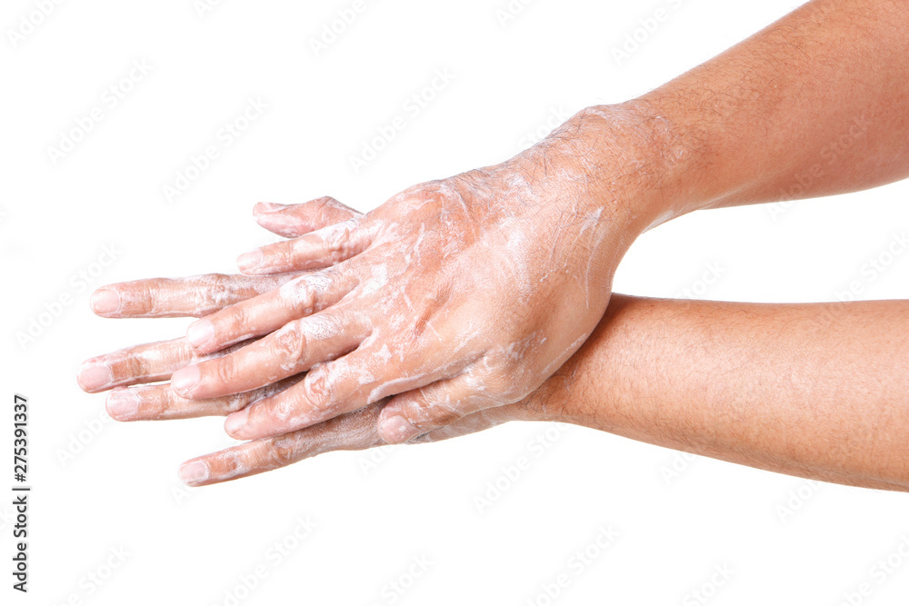 Cleaning Hands. Washing hands. ISOLATED ON WHITE BACKGROUND. Cleaning Hands. Washing hands. ISOLATED ON WHITE BACKGROUND.