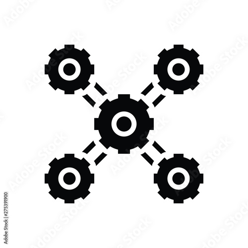 Black solid icon for organization photo