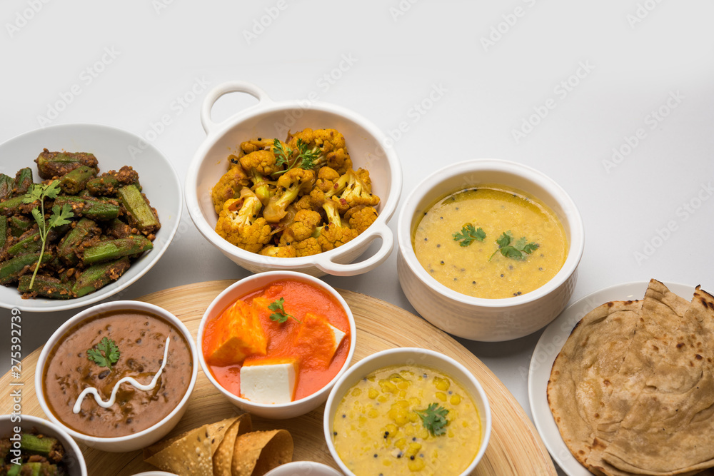 Indian Hindu Veg Thali / food platter, selective focus Indian Hindu Veg Thali / food platter, selective focus