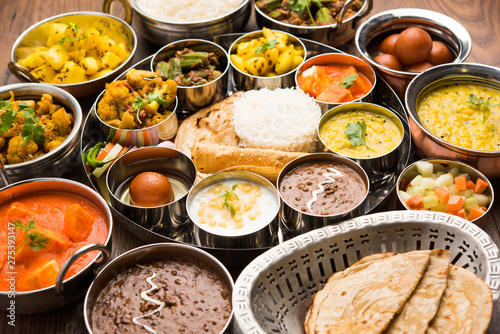Indian Hindu Veg Thali / food platter, selective focus © Arundhati