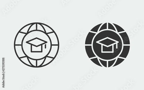Online education vector icon for graphic and web design.