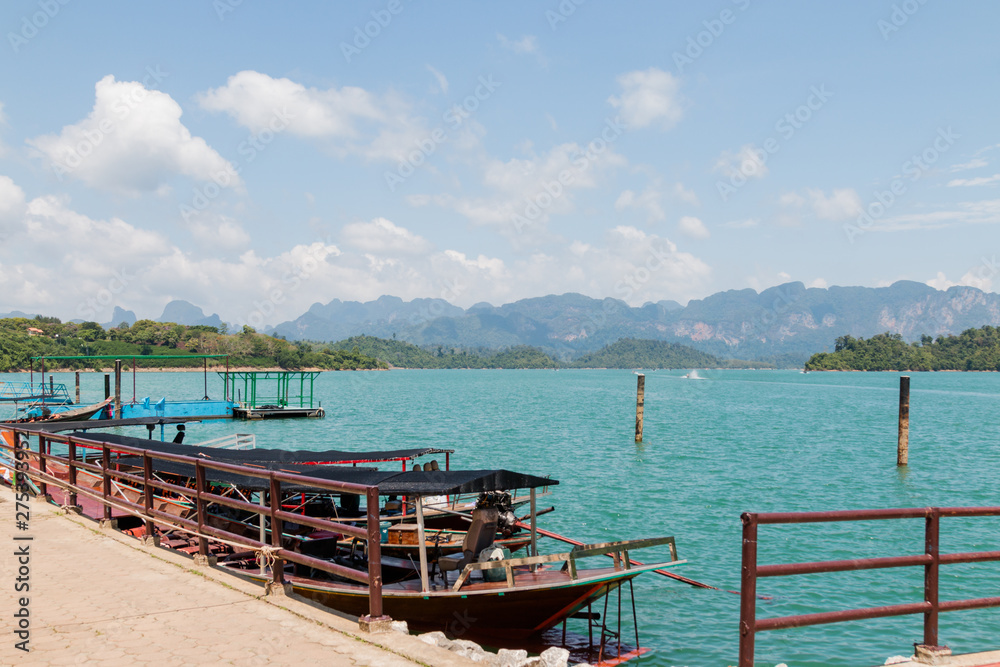Ratchaprapa Dam or Cheow Larn Lake, Khao Sok national parks is one of the most beautiful locations in Thailand