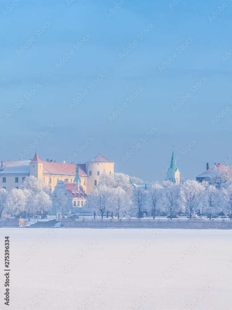 Winter skyline of Latvian capital city Riga Old town