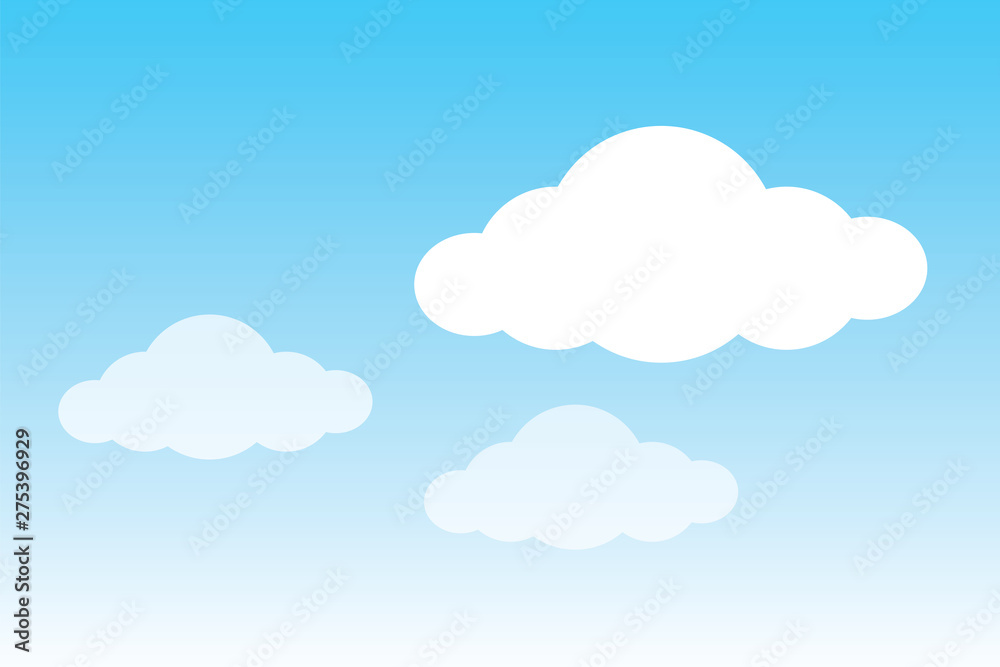 fluffy clouds white on blue sky background, sky background with clouds white cartoon concept, sky blue and cloud white for banner advertising background