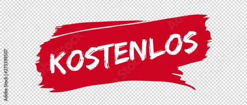 German For Free, Gratis Banner Brushstroke - Vector Illustration - Isolated On Transparent Background