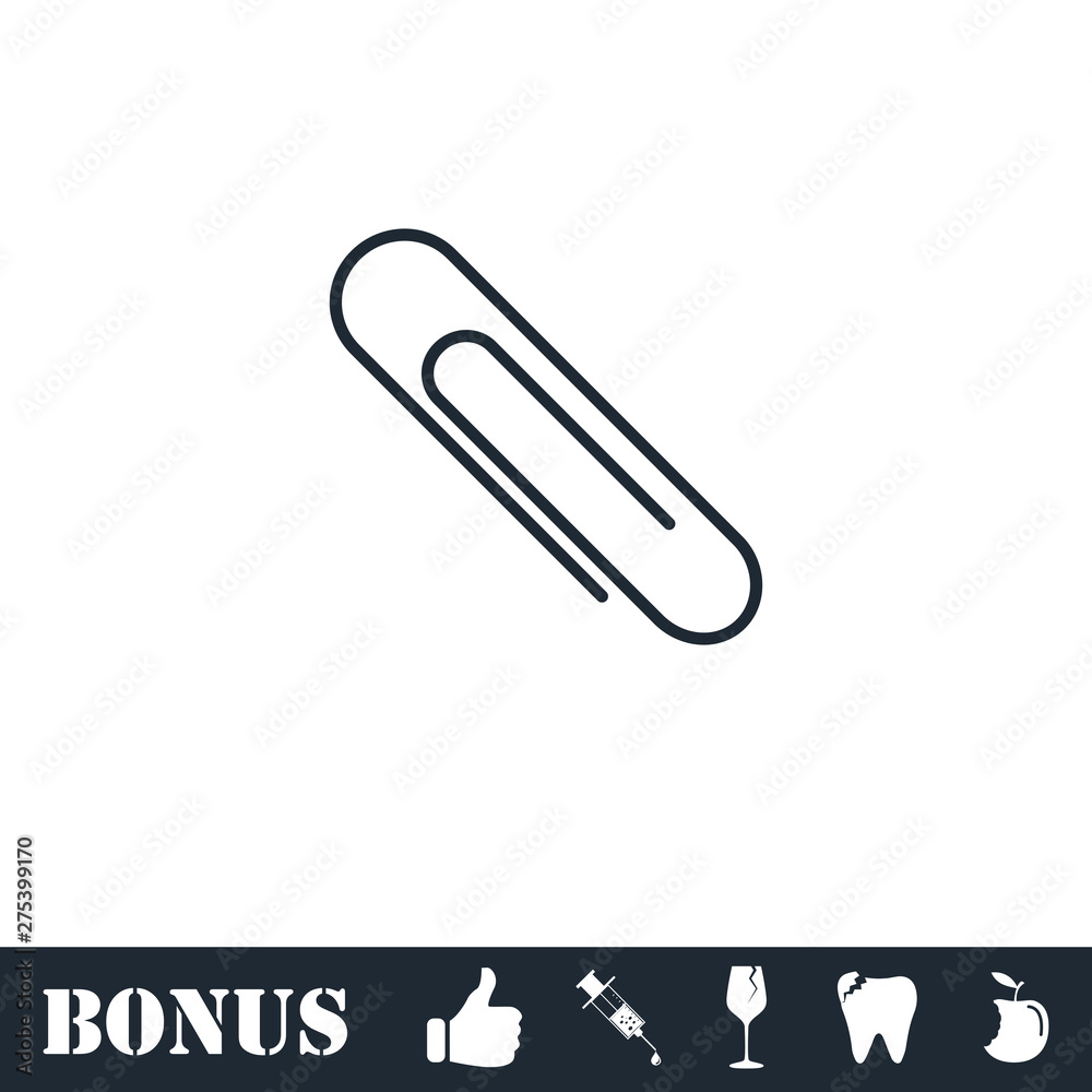 Obraz premium Paper clip icon flat