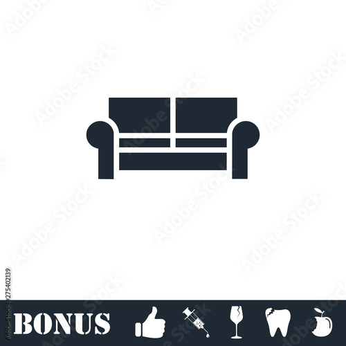Sofa icon flat