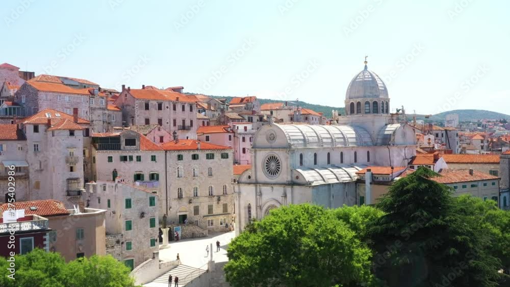 Croatia, city of Sibenik, panoramic view of the old town center and cathedral of St James, most important architectural monument of the Renaissance era in Croatia, UNESCO World Heritage Croatia, city of Sibenik, panoramic view of the old town center and cathedral of St James, most important architectural monument of the Renaissance era in Croatia, UNESCO World Heritage