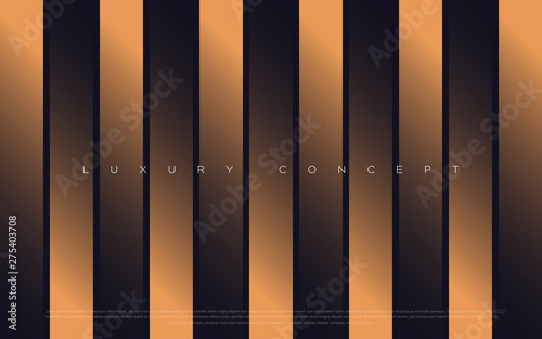 Black premium background with luxury dark gold bullion pattern and golden lines. Rich background for poster premium design. - Vector