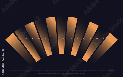 Black premium background with luxury dark gold bullion pattern and golden lines. Rich background for poster premium design. - Vector