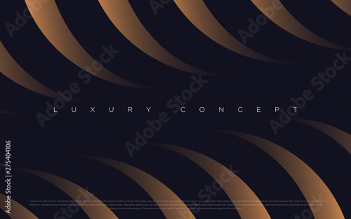 Black premium background with luxury dark gold bullion pattern and golden lines. Rich background for poster premium design. - Vector