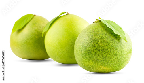 close-up view of Thailand pomelo isolated on white background photo