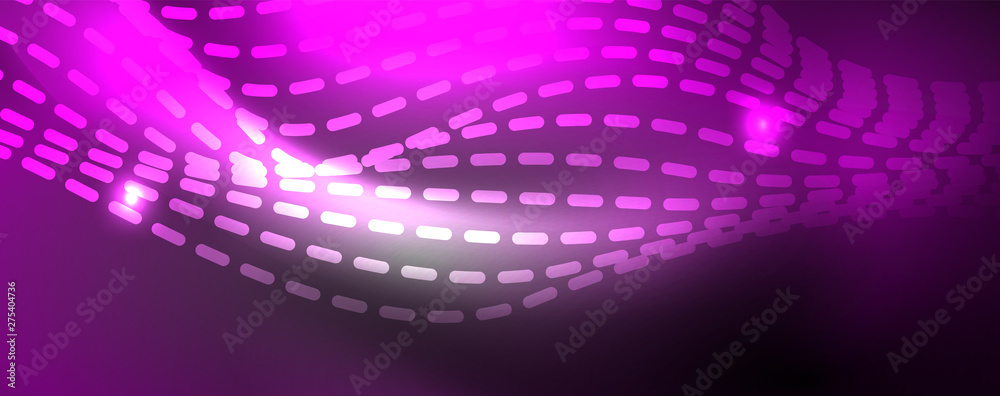 Neon vector wave lines abstract background, magic futuristic techno design Neon vector wave lines abstract background, magic futuristic techno design
