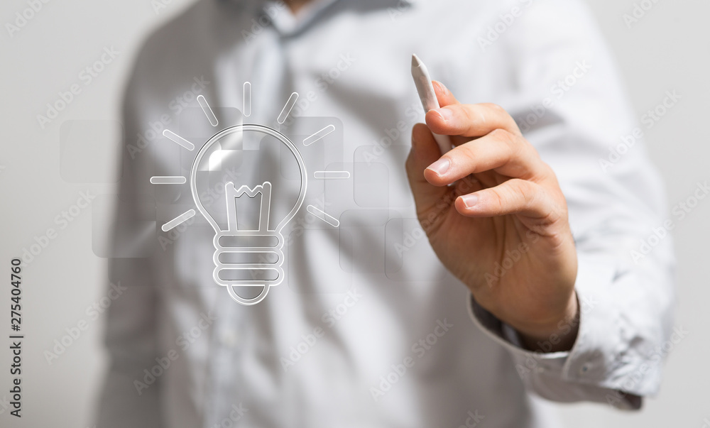 Bright idea in hand concept design art. Bright idea in hand concept design art.