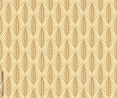 Cereal ears vector seamless pattern