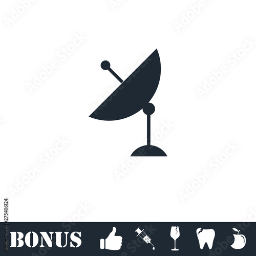 Satellite TV icon flat