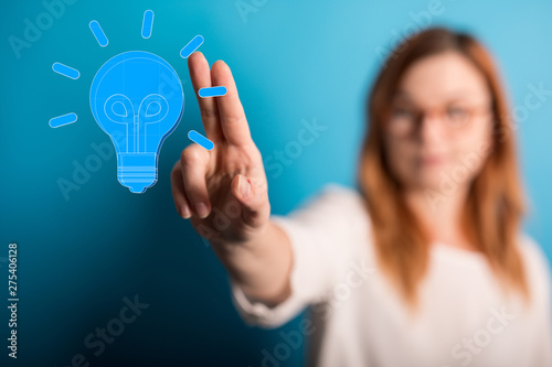 Bright idea in hand concept...