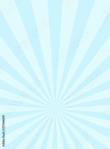 Sunlight narrow vertical abstract background. Powder blue and white color burst background.