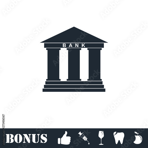 Bank icon flat