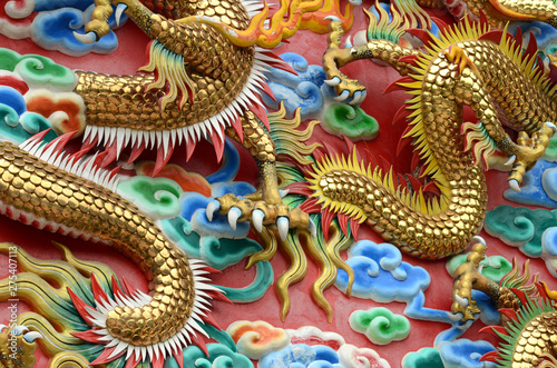 Wallpaper Mural Chinese dragon in the wall according to Buddhist temples Torontodigital.ca