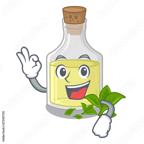 Okay peppermint oil in the cartoon shape
