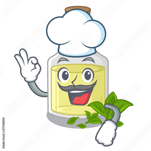 Chef peppermint oil in the cartoon shape