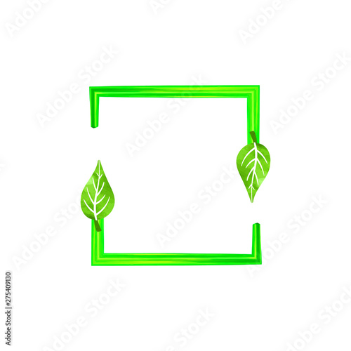 Vector Recycle Watercolor Icon with Leaves-Arrows Isolated, Recycling Sign, Green Color.