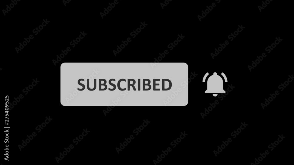 Clicking on a subscribe button and the notification bell. Alpha channel.